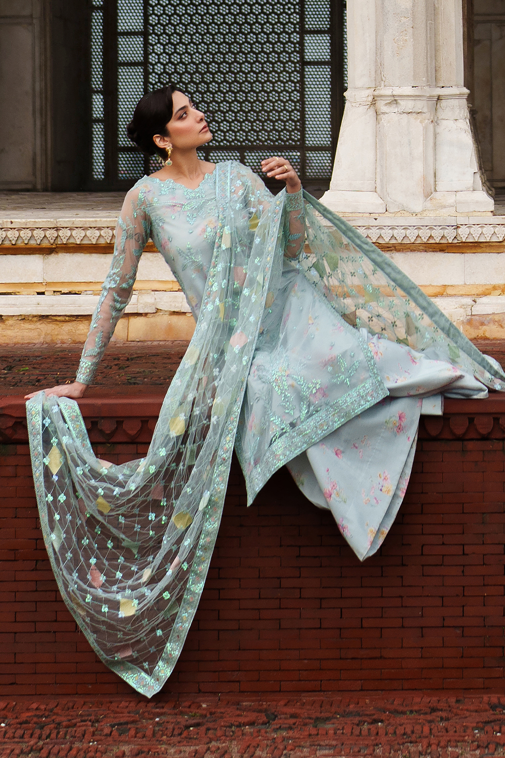 Iznik | Exclusive Formals | UE-535 Embroidered Net