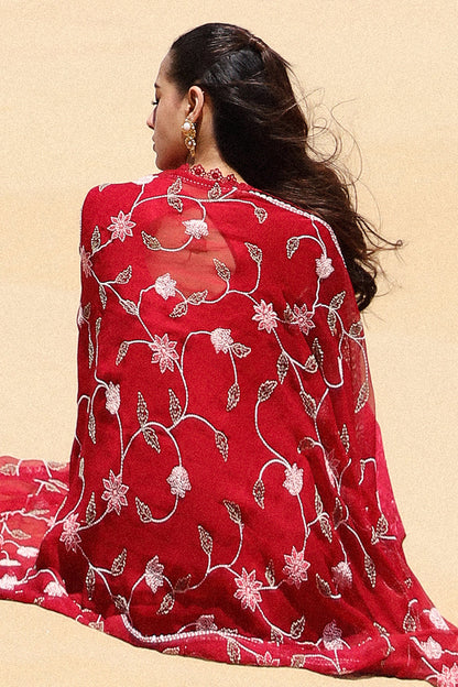 Cross Stitch | Eid Lawn 24 | VERMILLION SCARLET - House Of Anaya