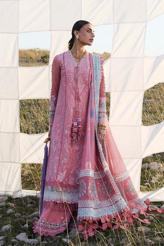 Suffuse Kesira | Pink Embroidered Lawn Eid Suit