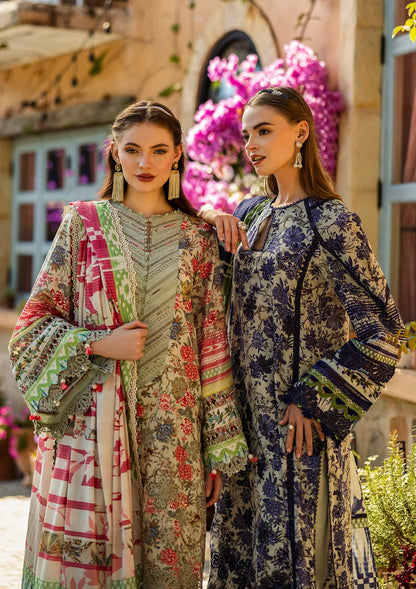 Elaf Premium | Print Chikankari 25 | ELK-01A BLUE BLOSSOM