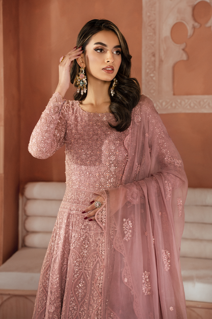 Iznik | Chiffon Kari | ICK-04 Embroidered Chiffon - House Of Anaya