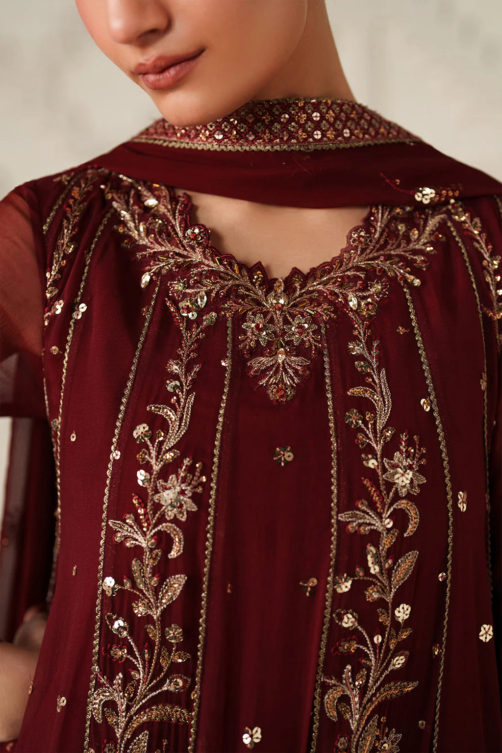 Iznik | Festive Formals | UE-622 Embroidered Chiffon
