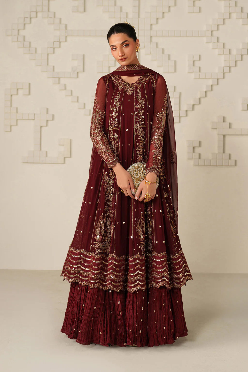 Iznik | Festive Formals | UE-622 Embroidered Chiffon