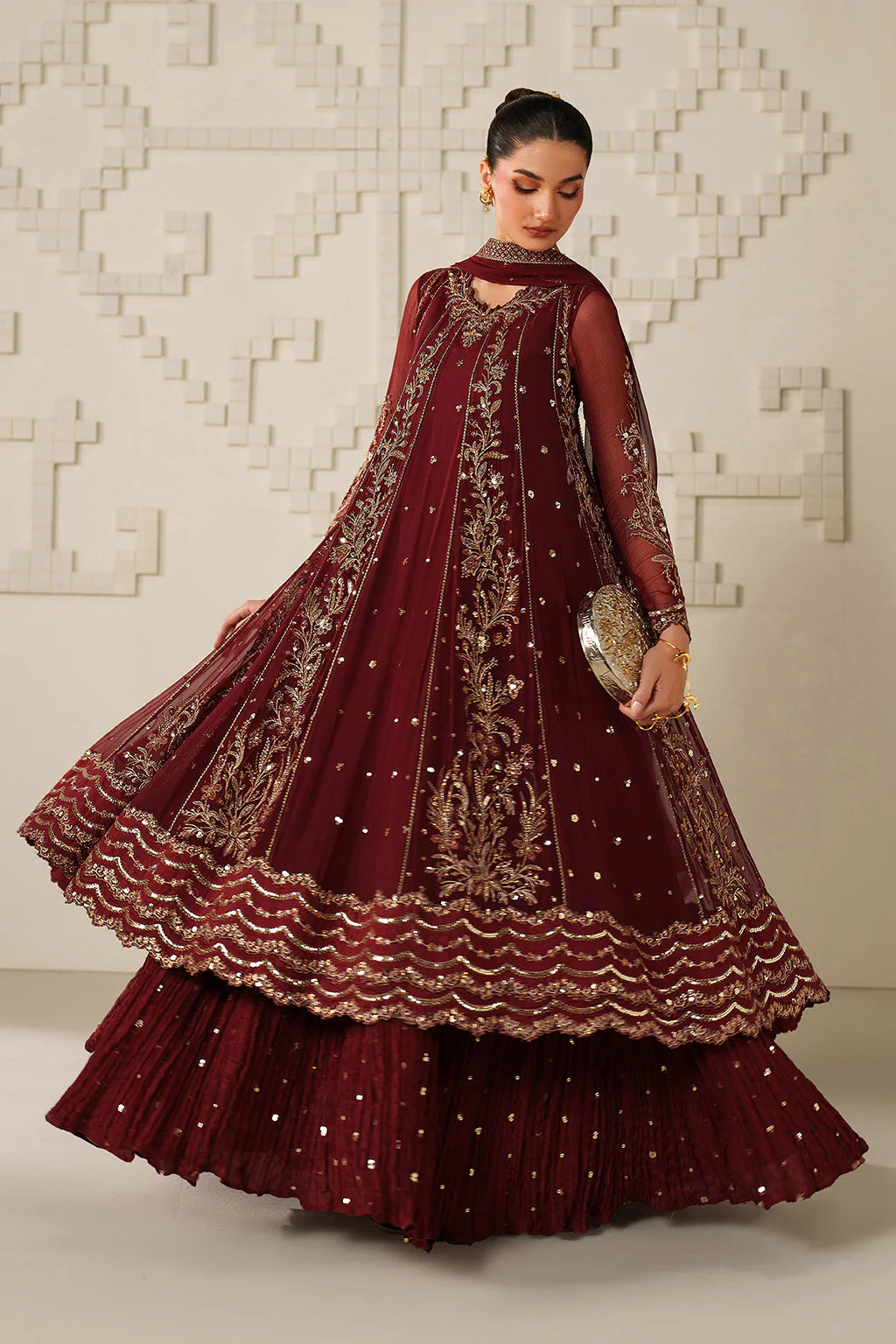 Iznik | Festive Formals | UE-622 Embroidered Chiffon