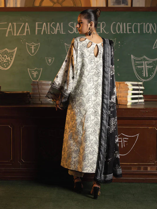 Faiza Faisal | Maya Luxury Lawn | Deniz - House Of Anaya