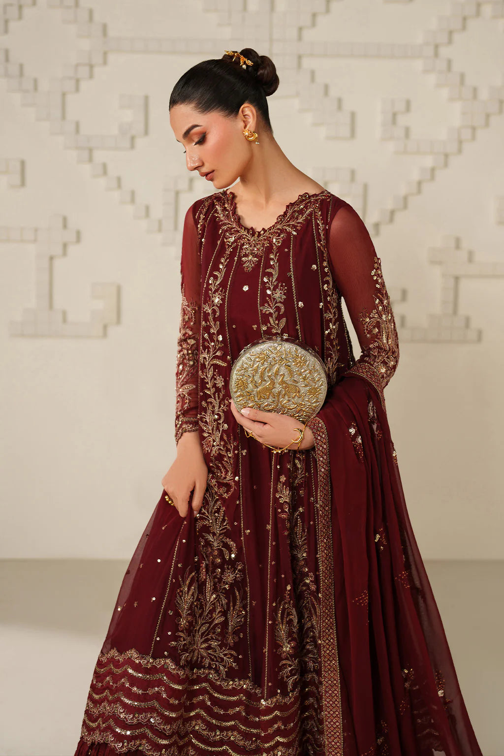 Iznik | Festive Formals | UE-622 Embroidered Chiffon