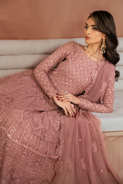 Iznik | Chiffon Kari | ICK-04 Embroidered Chiffon - House Of Anaya