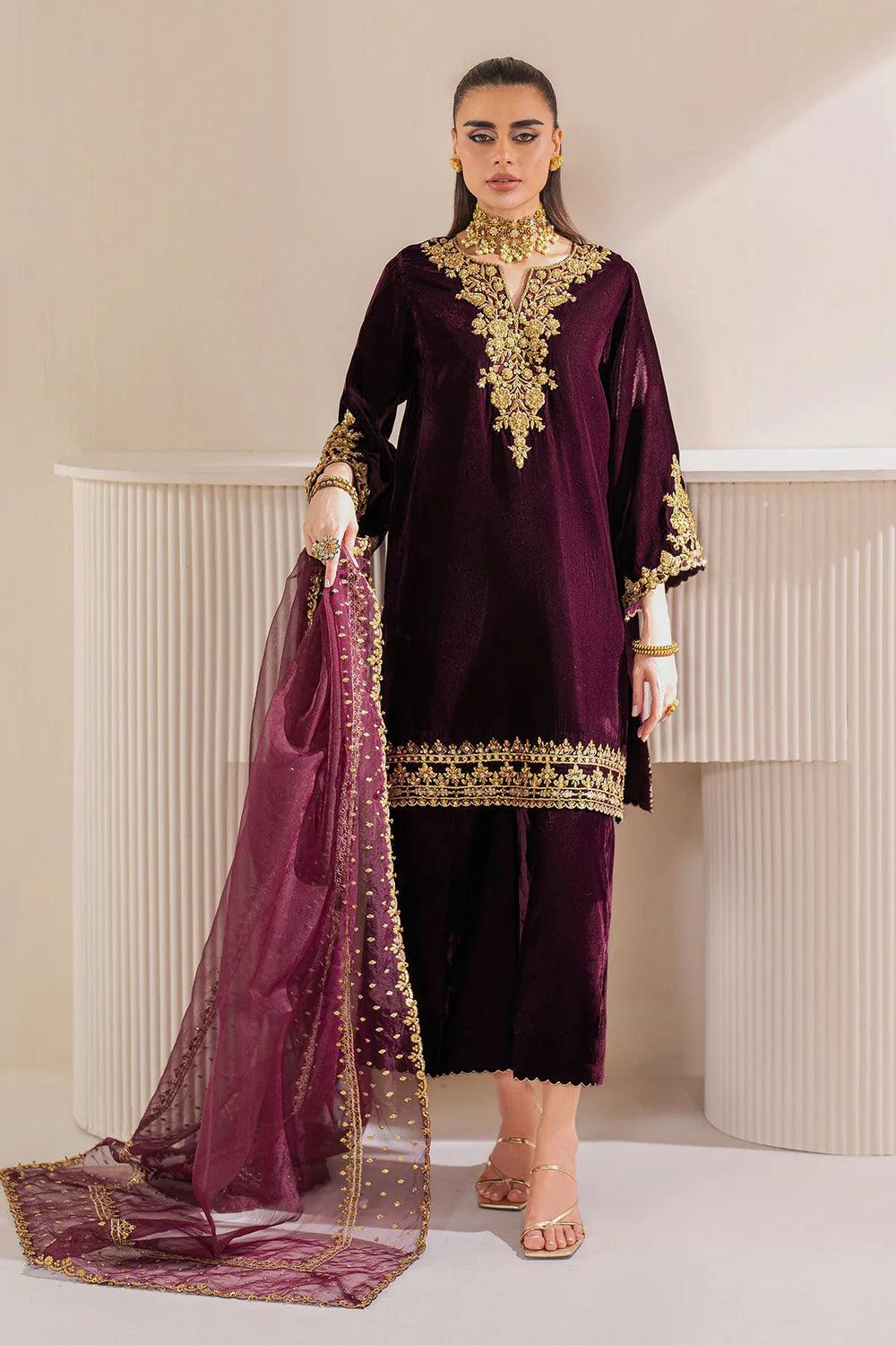 Baroque | EMBROIDERED VELVET PR-1023 - House Of Anaya