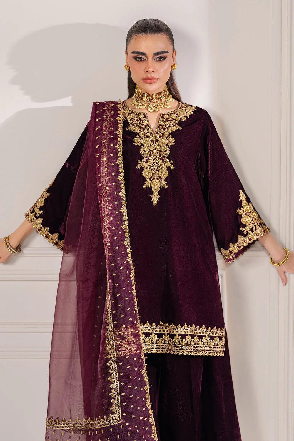 Baroque | EMBROIDERED VELVET PR-1023 - House Of Anaya