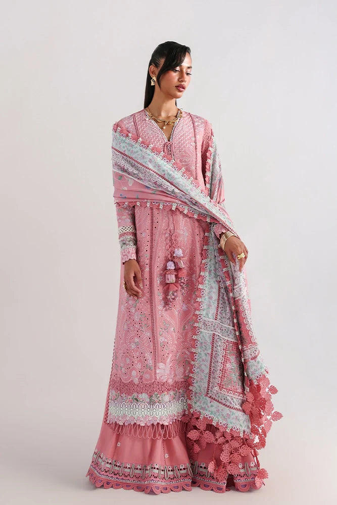 Suffuse Kesira | Pink Embroidered Lawn Eid Suit