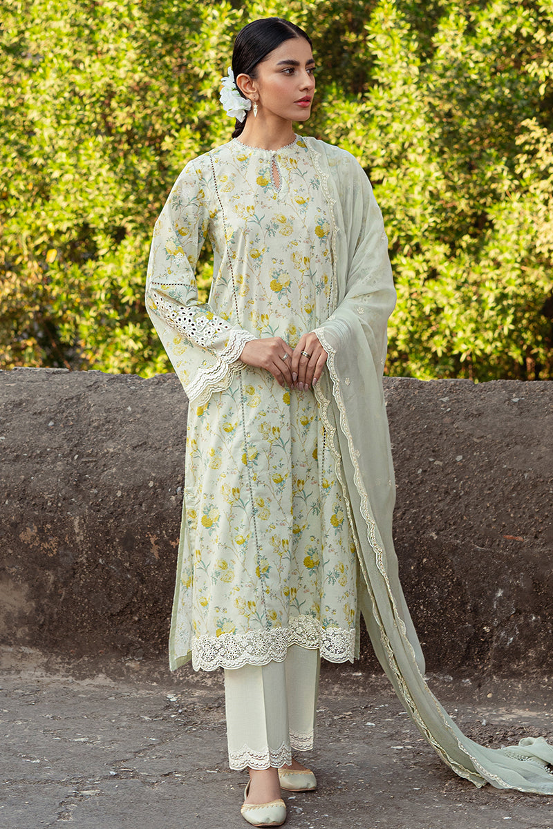 Cross Stitch | Premium Lawn 24 | LIME PRIMROSE - House Of Anaya