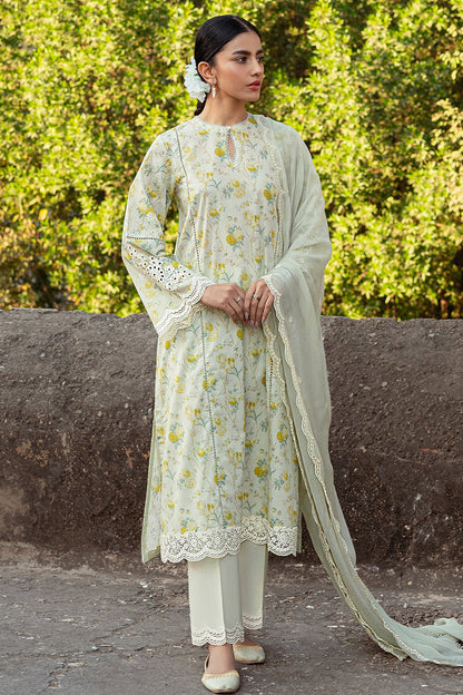 Cross Stitch | Premium Lawn 24 | LIME PRIMROSE - House Of Anaya