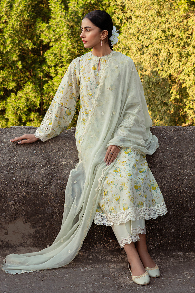 Cross Stitch | Premium Lawn 24 | LIME PRIMROSE - House Of Anaya