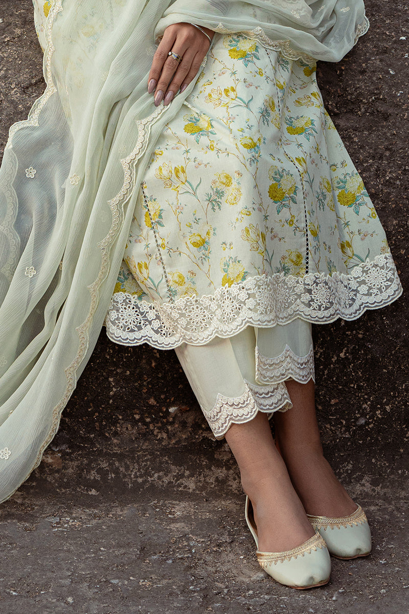 Cross Stitch | Premium Lawn 24 | LIME PRIMROSE - House Of Anaya