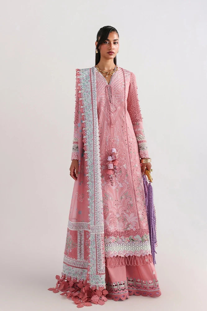 Suffuse Kesira | Pink Embroidered Lawn Eid Suit