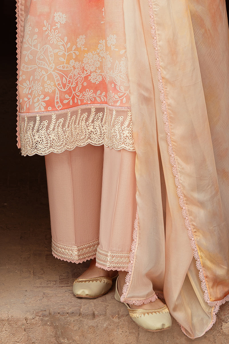 Cross Stitch | Premium Lawn 24 | PEACH BLUSH - House Of Anaya