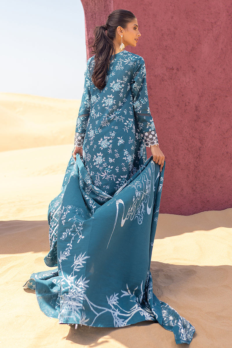 Cross Stitch | Eid Lawn 24 | TEAL SERENITY - House Of Anaya