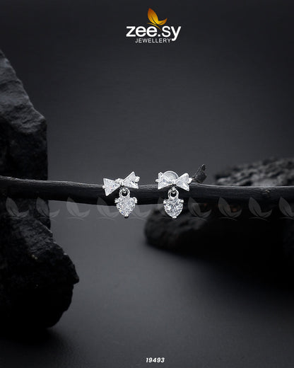 Crystal Bow Stud Earrings - Libasekhas