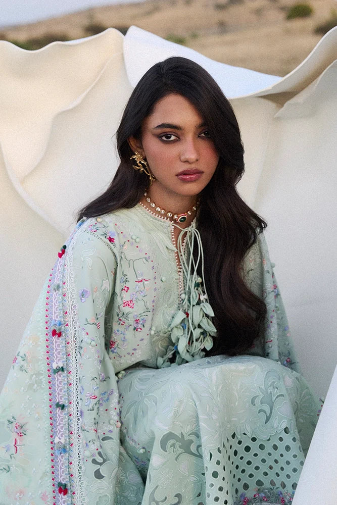 Suffuse Seroli | Mint Green Embroidered Lawn Eid Suit