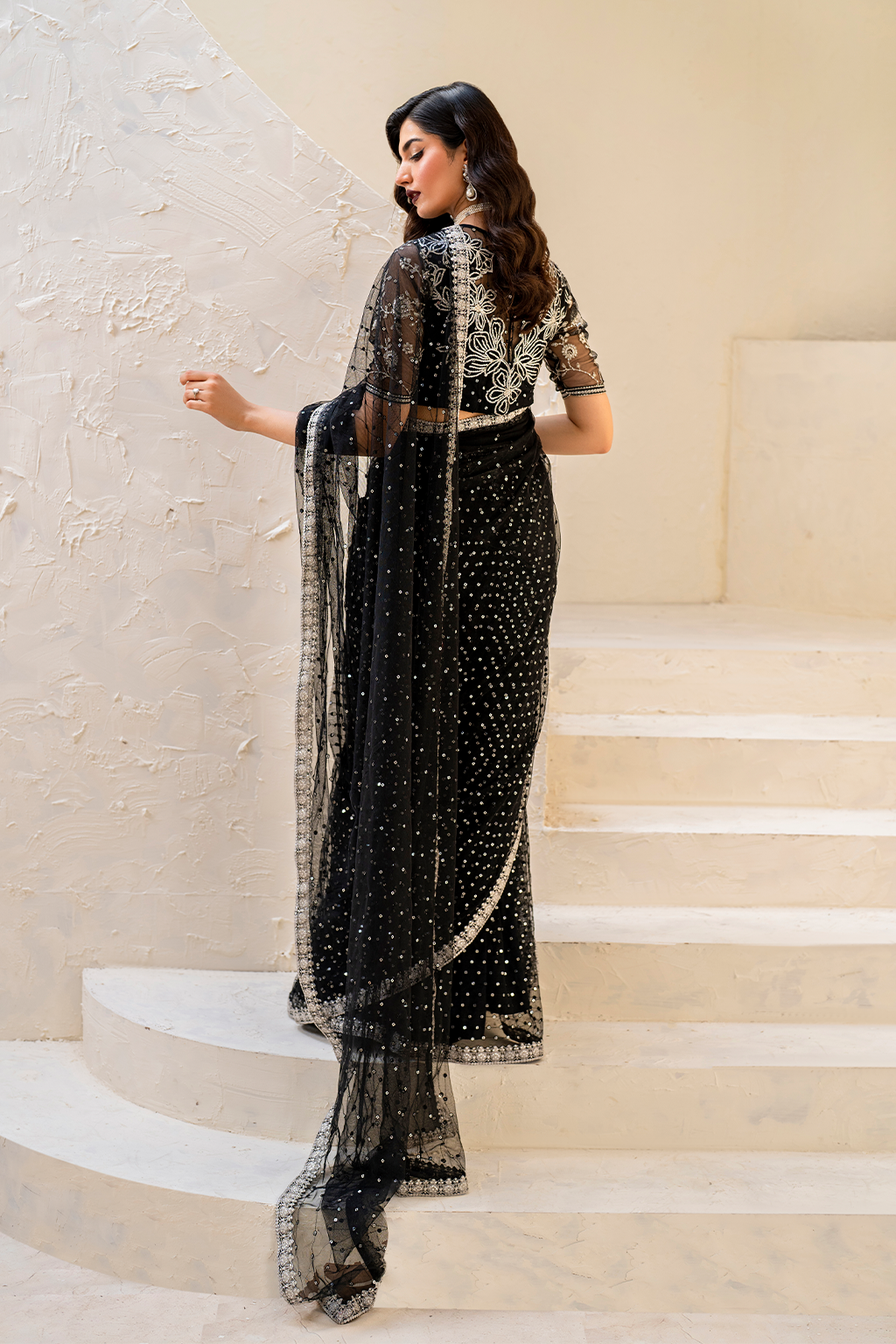 Iznik | Chinnon Chiffon | CC-50 Embroidered Net - House Of Anaya
