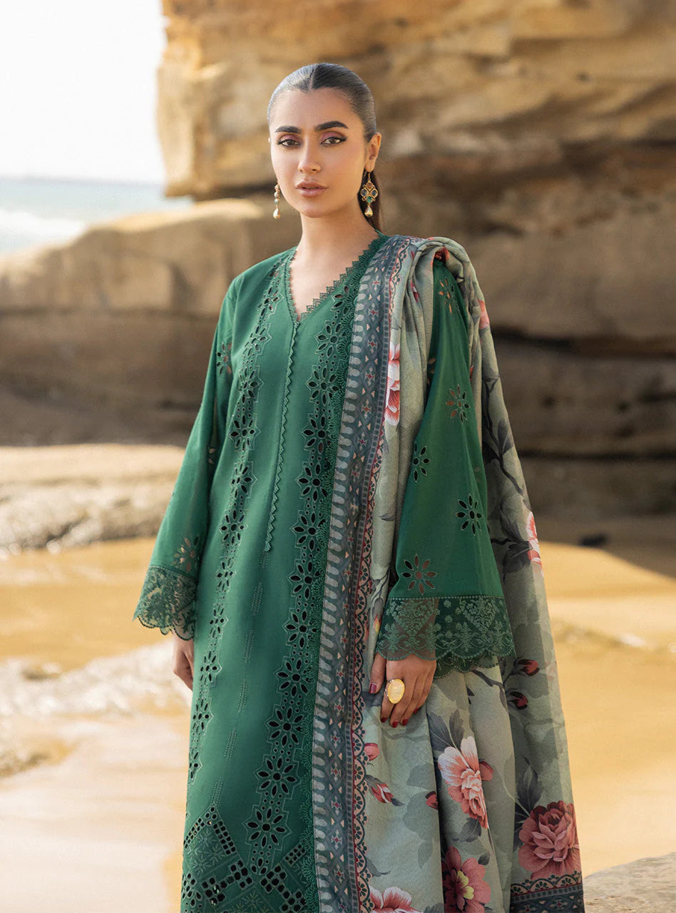 Zainab Chottani Embroidered Chikankari Lawn 3Pc Suit D-01A Aysel