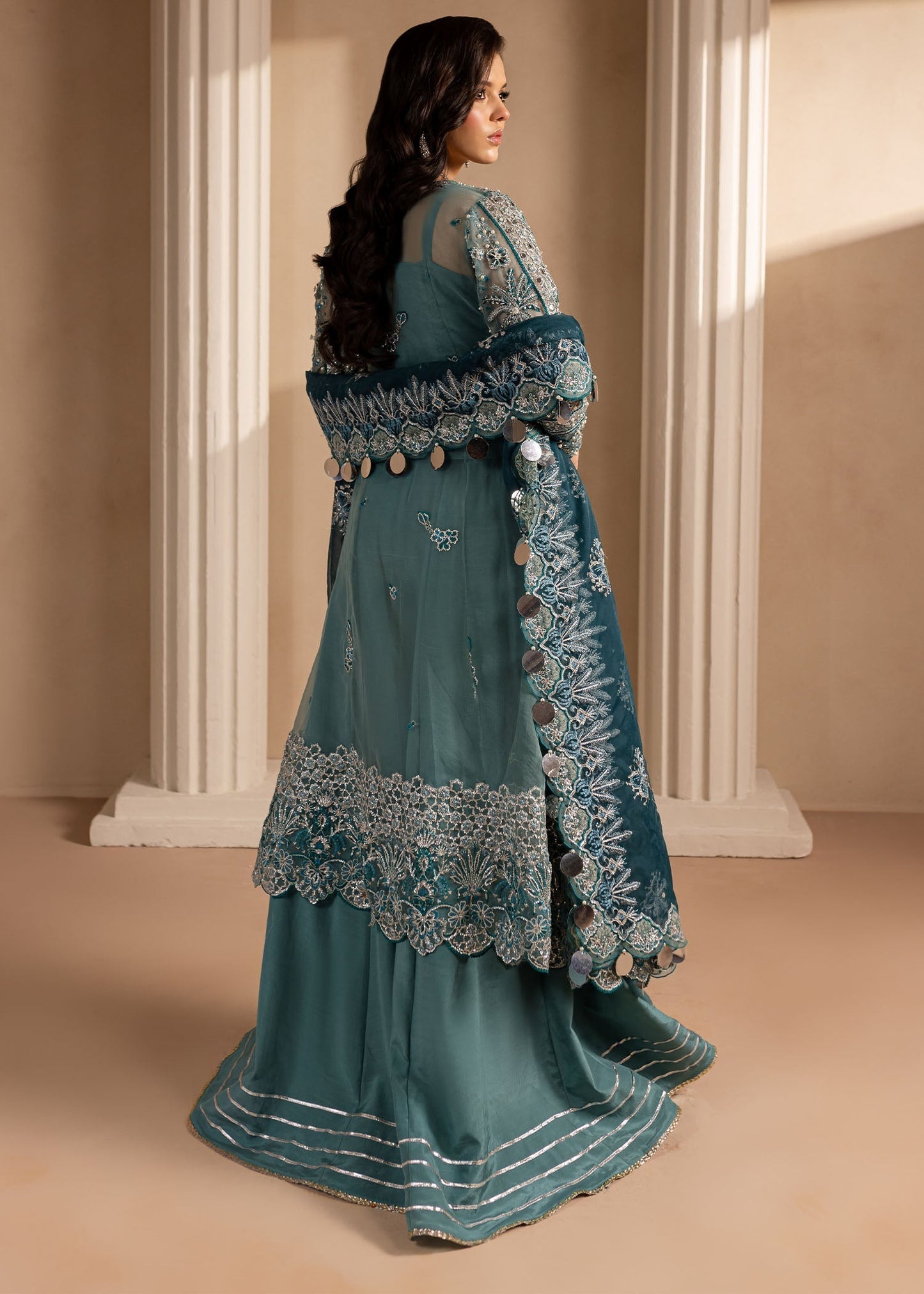 Lamhay by Maria Osama Khan Embroidered Organza 3Pc Suit - Sumbul