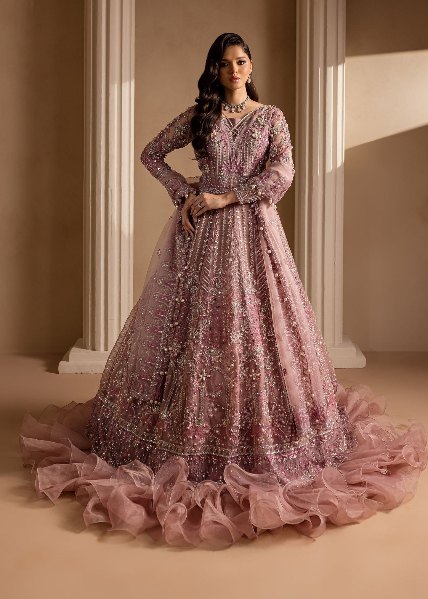 Lamhay by Maria Osama Khan Embroidered Organza 3Pc Suit - Pakeezah