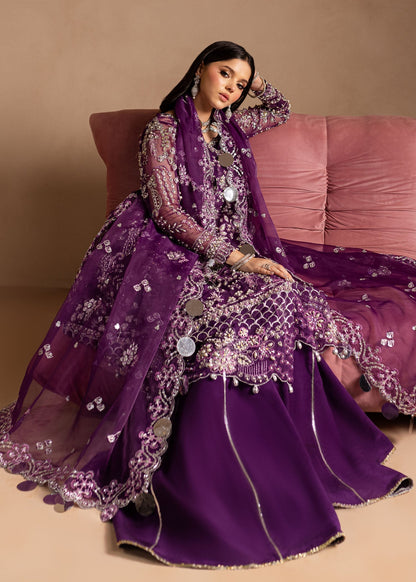 Lamhay by Maria Osama Khan Embroidered Organza 3Pc Suit - Sheesham