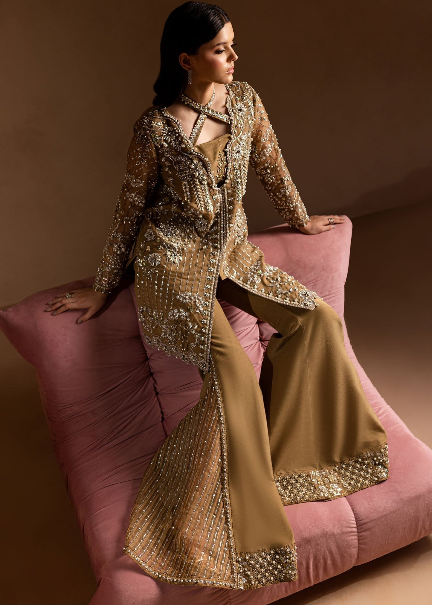 Lamhay by Maria Osama Khan Embroidered Organza 3Pc Suit - Sabahat