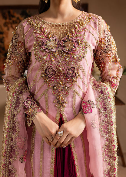 Lamhay by Maria Osama Khan Embroidered Organza 3Pc Suit - Zarmina