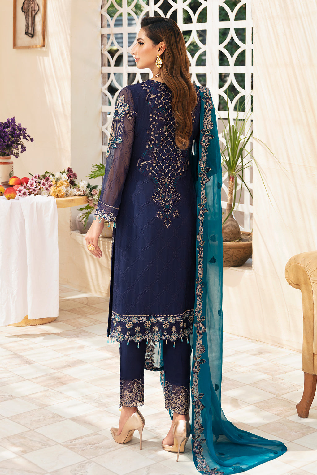 Ramsha | Chevron Chiffon Collection | A-903 - House Of Anaya