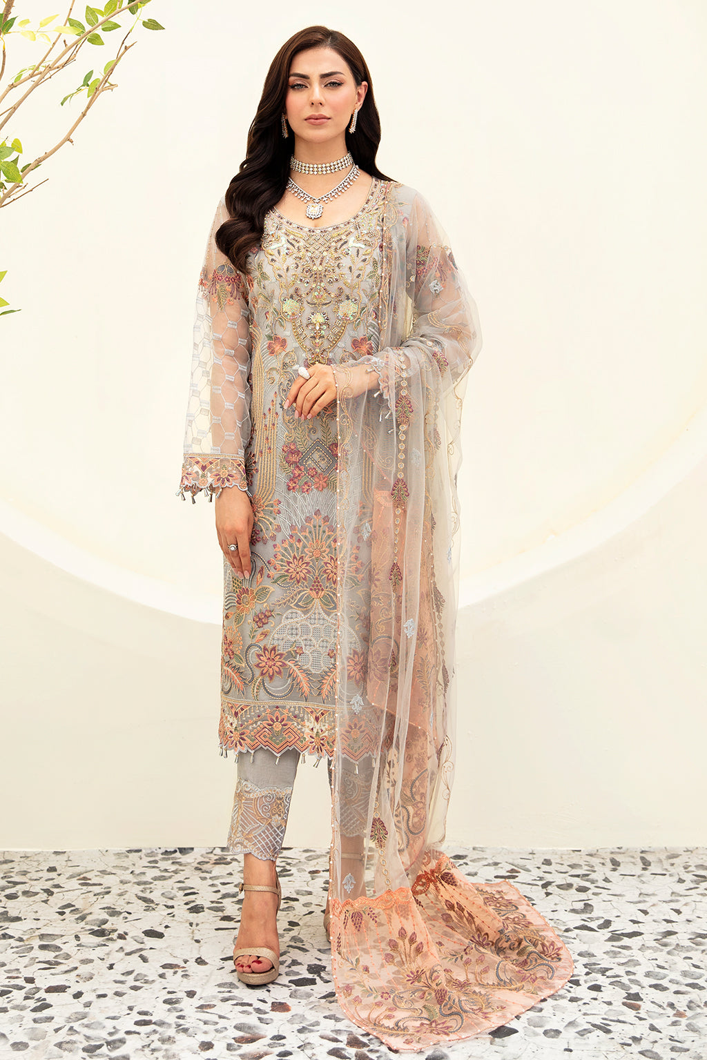 Ramsha | Minhal Organza Collection | M-909 - House Of Anaya