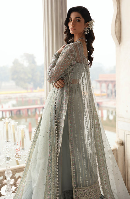 Zevk Afsanah Luxury Embroidered Organza 3Pc Suit - Akks