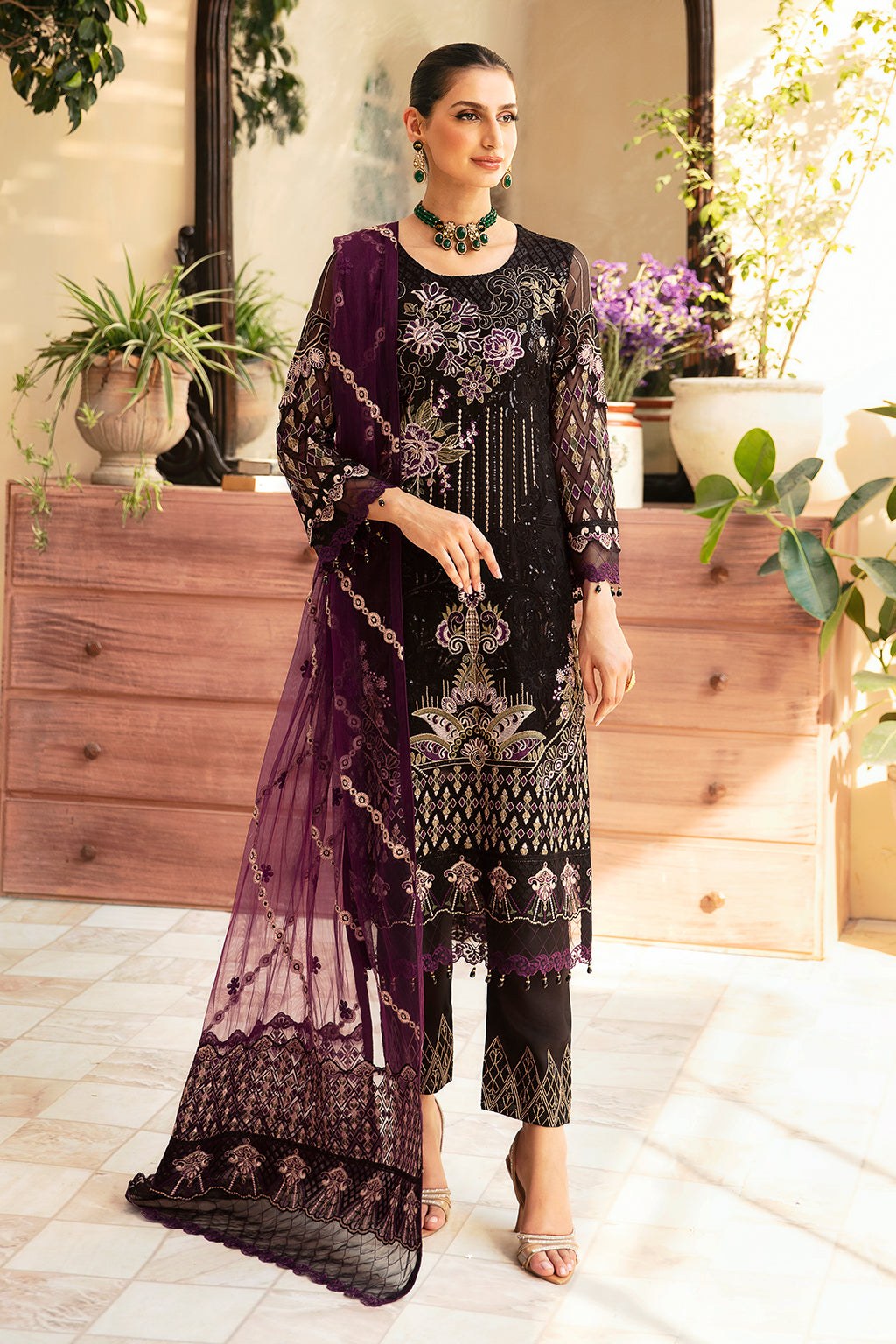 Ramsha | Chevron Chiffon Collection | A-905 - House Of Anaya