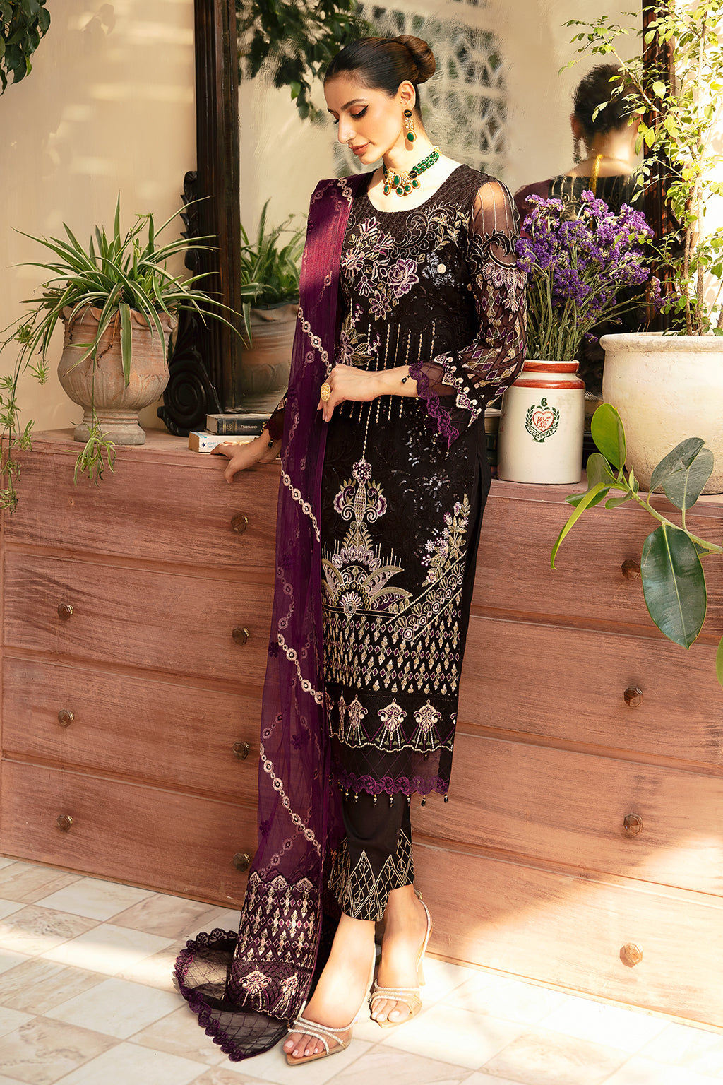 Ramsha | Chevron Chiffon Collection | A-905 - House Of Anaya