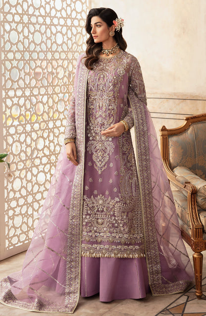 Zevk Afsanah Luxury Embroidered Organza 3Pc Suit - Gul-e-Nargis