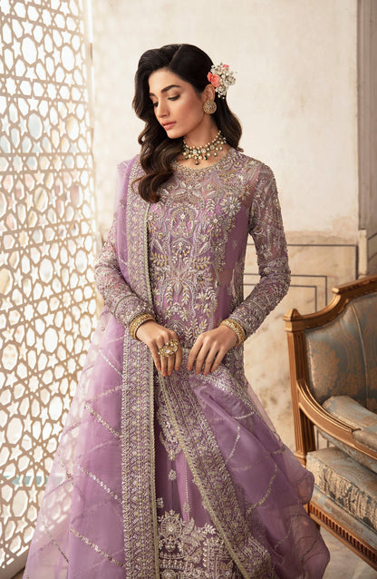 Zevk Afsanah Luxury Embroidered Organza 3Pc Suit - Gul-e-Nargis