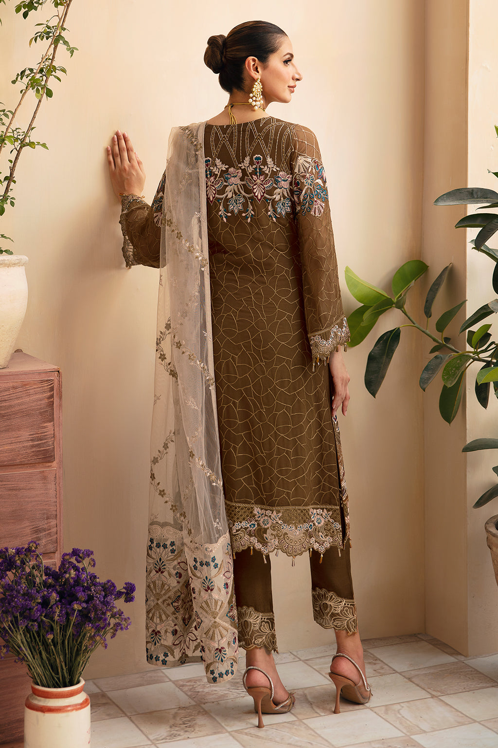 sachin and babi light blue dress Ramsha Chevron Chiffon Collection Vol 2 – A-209 – YourLibaas UAE main image 0