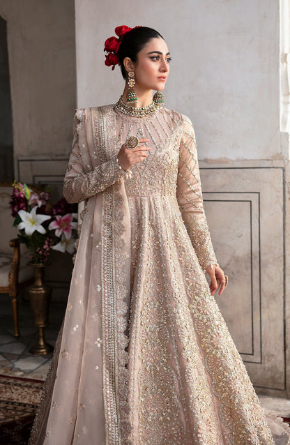 Zevk Afsanah Luxury Embroidered Zari Tissue 3Pc Suit - Atlas