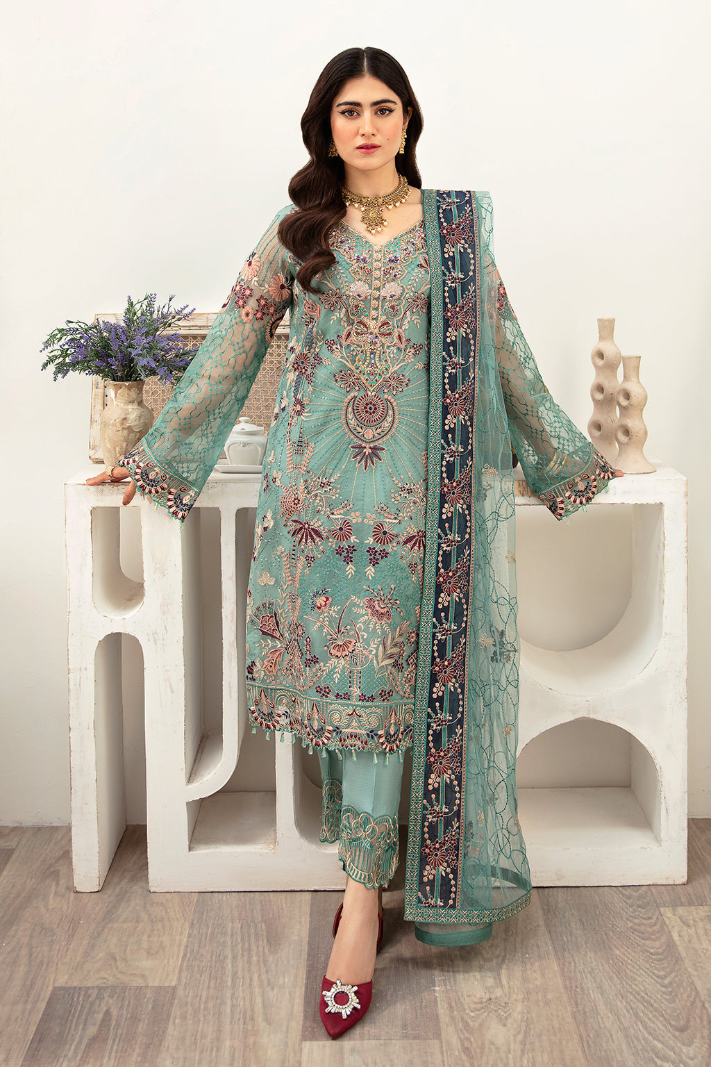 Ramsha | Minhal Organza Collection | M-1001 - House Of Anaya