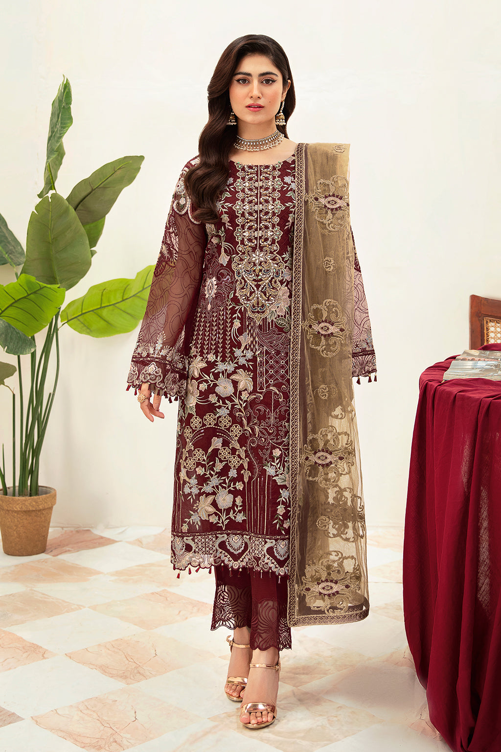 Ramsha | Minhal Organza Collection | M-1003 - House Of Anaya