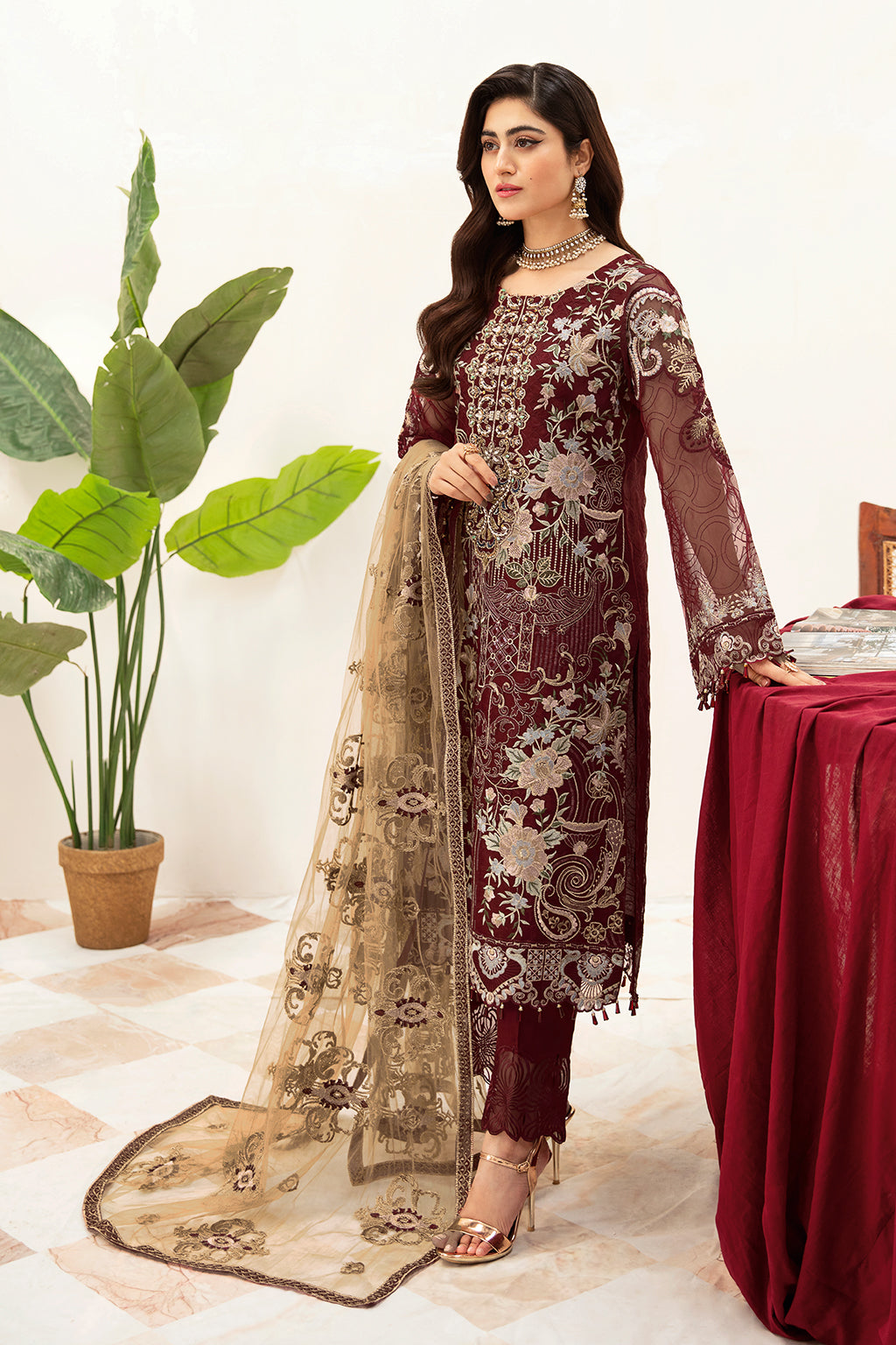 Ramsha | Minhal Organza Collection | M-1003 - House Of Anaya