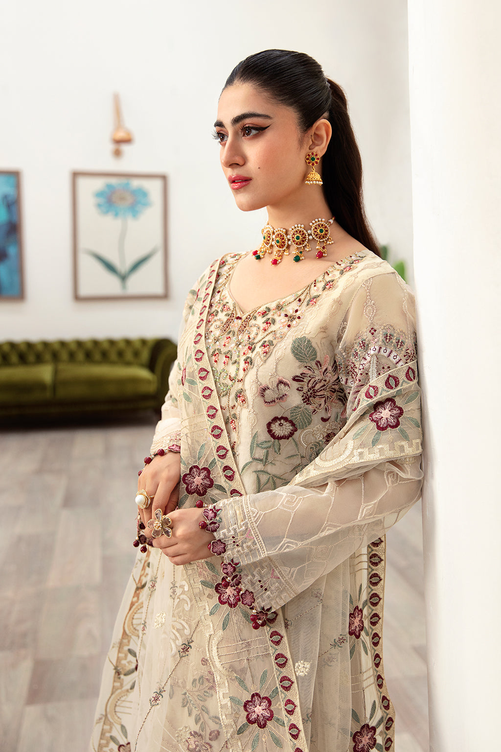 Ramsha | Minhal Organza Collection | M-1004 - House Of Anaya