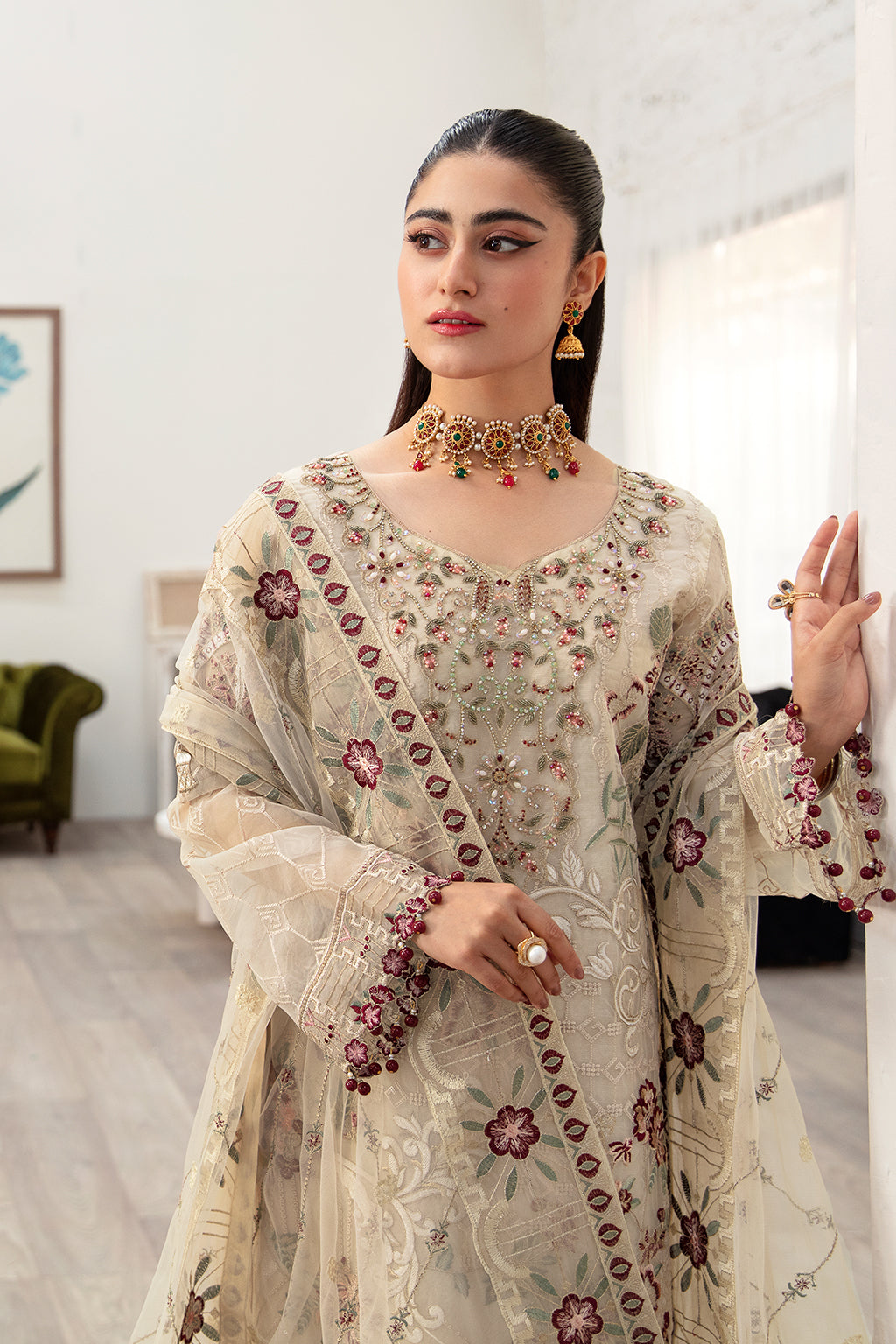 Ramsha | Minhal Organza Collection | M-1004 - House Of Anaya