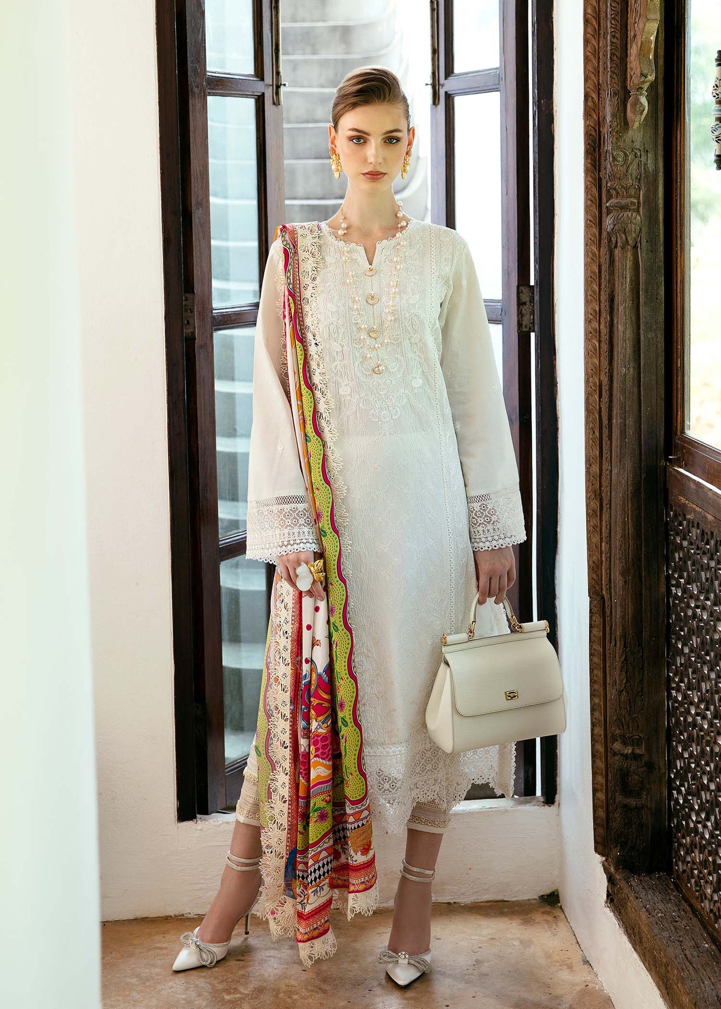 kanwal Malik | Mayal Luxury Lawn | Cerise - House Of Anaya