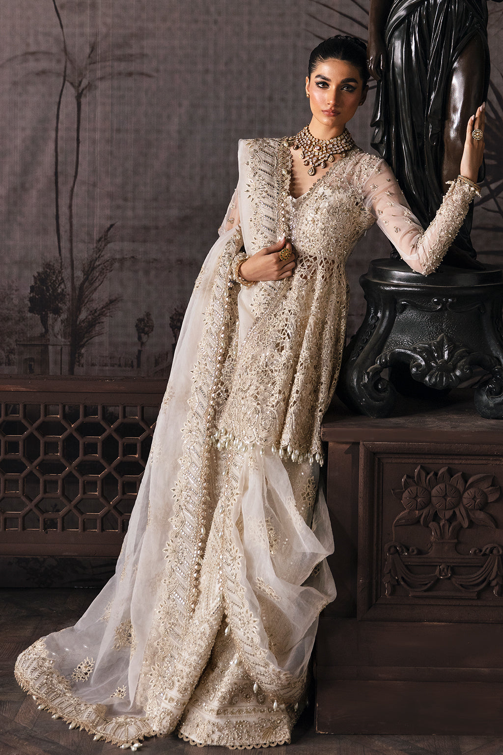 Afrozeh-The Brides Wedding Formal 3Pc Suit AFB-V1-08 Helena - Riwayat-e-khas