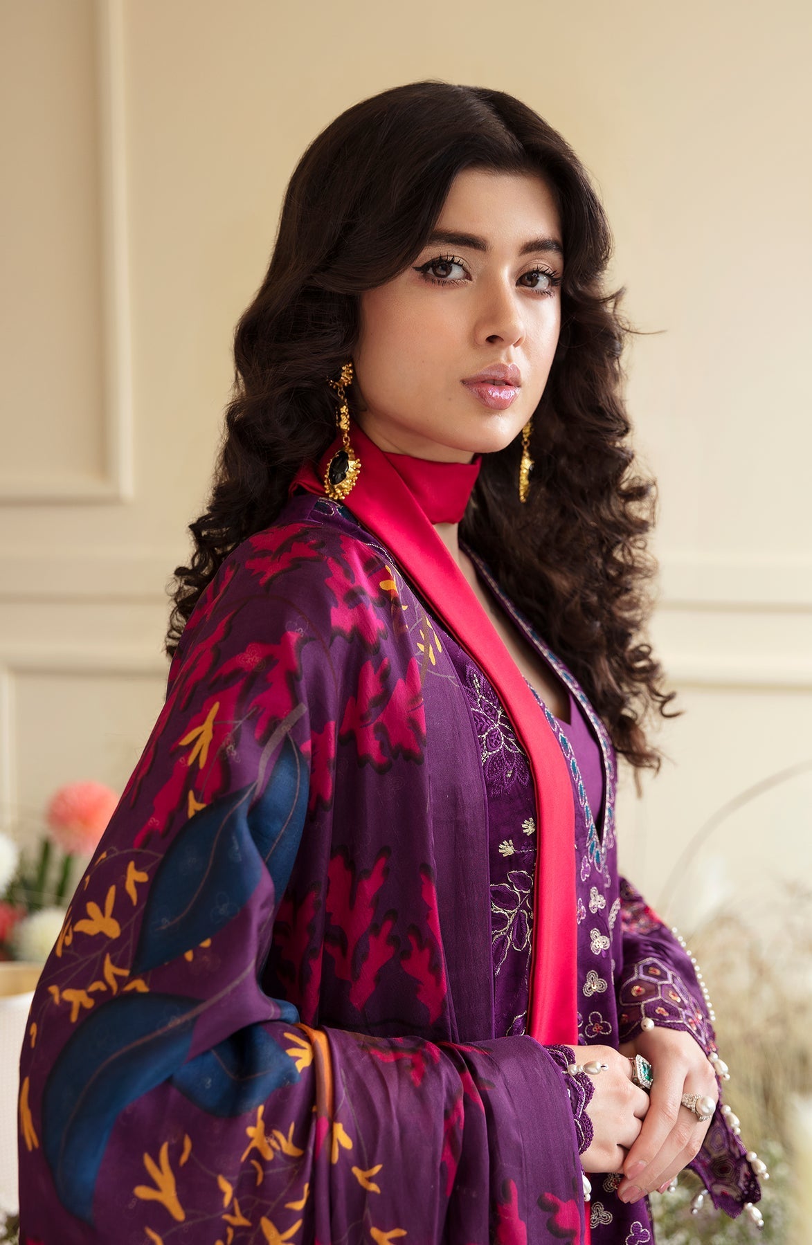 Zevk | Flora Festive Lawn | FUCHSIA