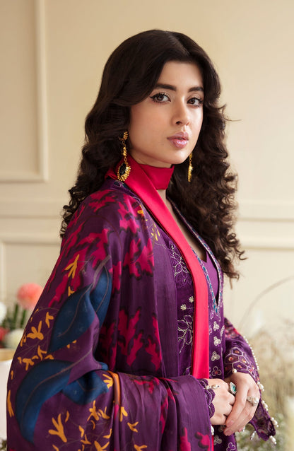 Zevk | Flora Festive Lawn | FUCHSIA