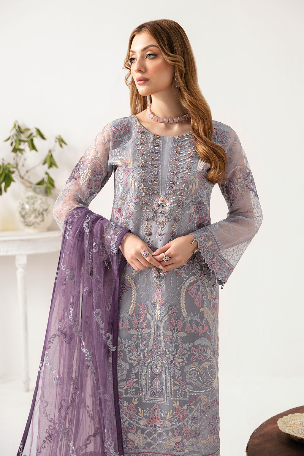 Ramsha | Minhal Organza Collection | M-1104 - House Of Anaya