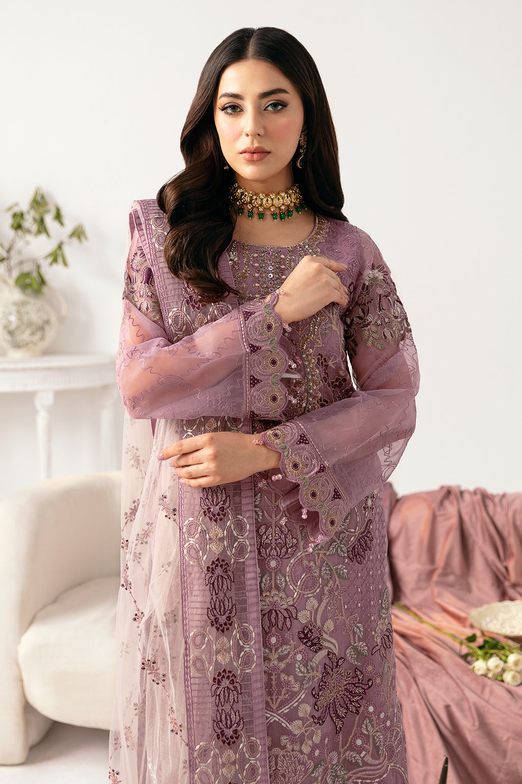 Ramsha | Minhal Organza Collection | M-1107 - House Of Anaya